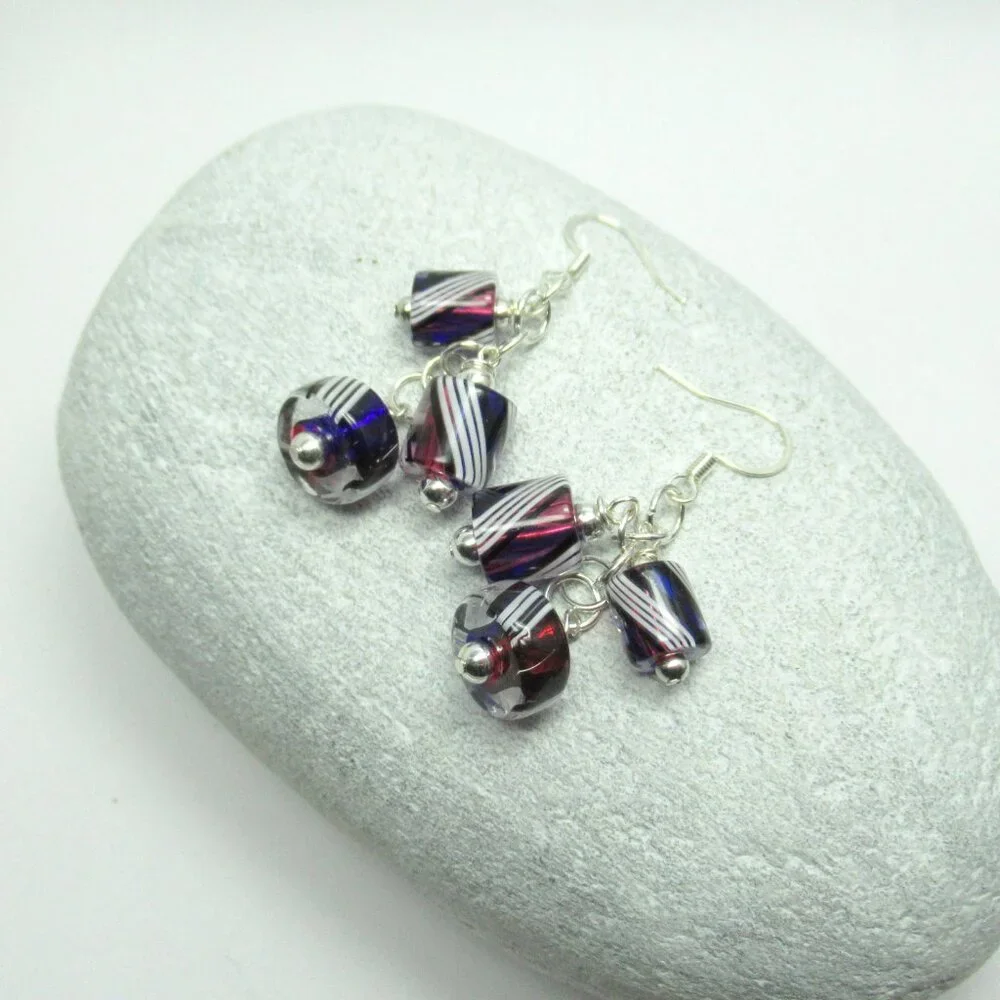 Cane Glass dangle earrings